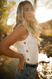 The Buttons Tank -White